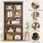 6-Tier Industrial Brown & Black Bookshelf