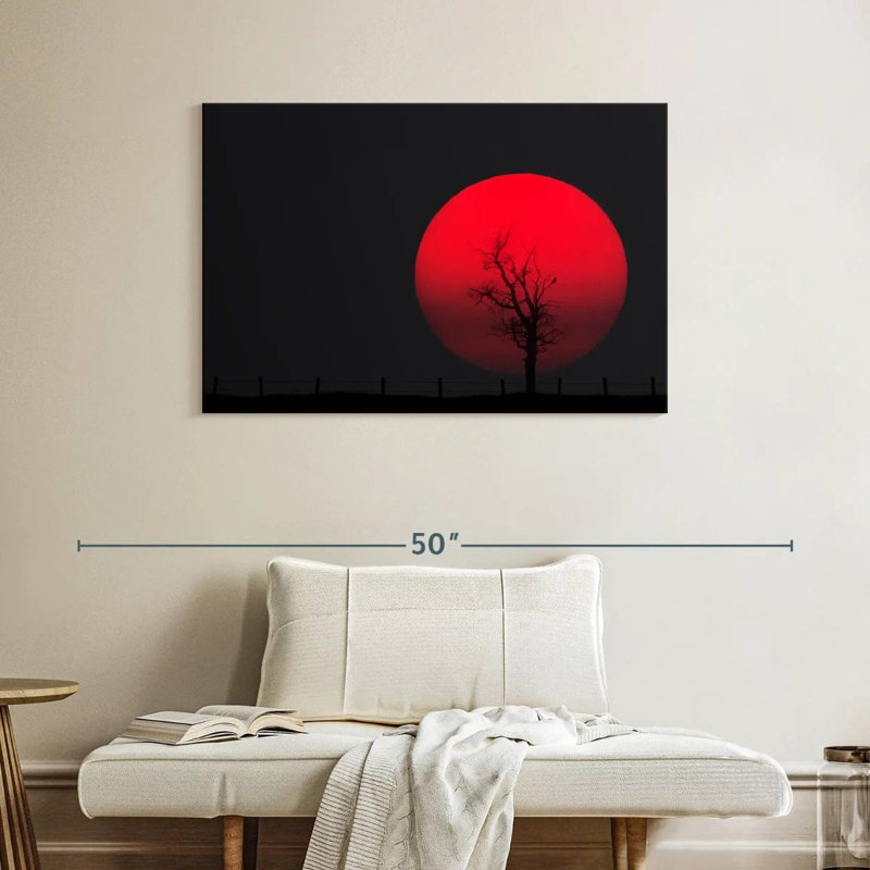 Pleine lune rouge Oberle, H 26 po x l 39 po