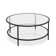 Ceno 36" Glass And Steel Round Coffee Table With Shelf
