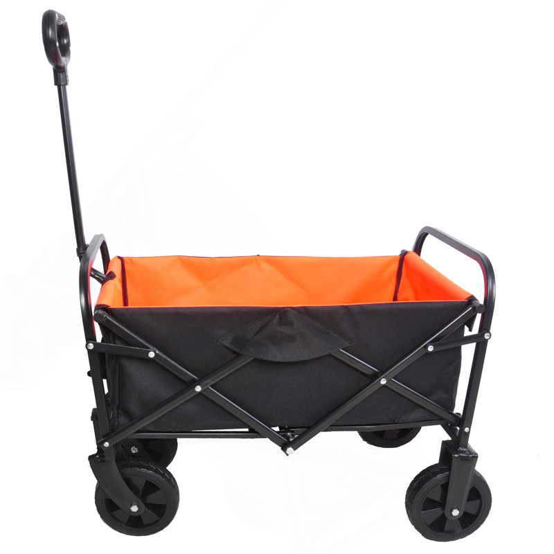 Mini chariot de plage pliable, Noir / Rouge