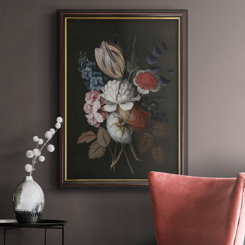 «Dramatic Bouquet I», toile encadrée de qualité supérieure, prête à être accrochée, H 20 po x l 16 po x H 2,5 po