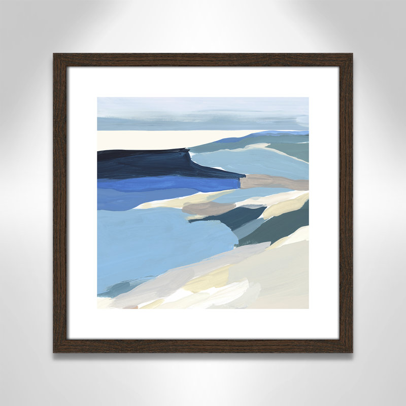 Decker Graham Lake II - Painting Print, Walnut Wood Framed Paper, 18.25" H x 18.25" W x 0.75" D