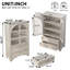 Armoire de rangement vitrée à porte en verre 52,17 "avec 2 tiroirs et tablette réglable-123386965