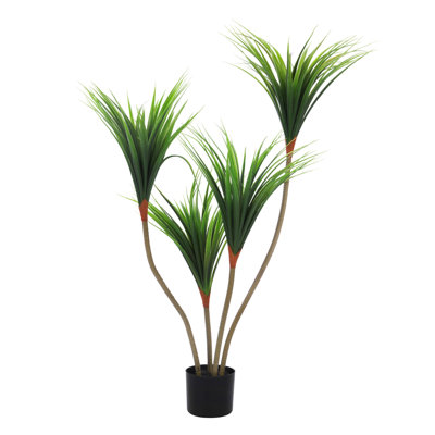 47.2" Artificial Green Yucca Tree Faux Tropical Yucca with Natural Trunk for Home Decor