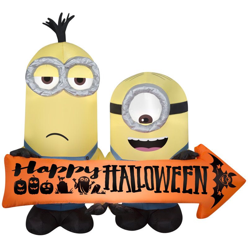 Universal Minions avec signe d'Halloween gonflable