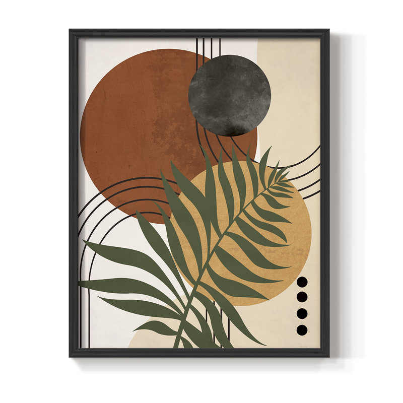 «Contemporary Palm I», reproduction encadrée - bois massif, Noir, H 28 po x l 22 po