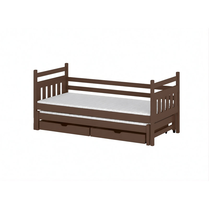 Daniel Single (3') Solid Wood Drawers Bed Frame with Mattress