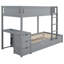 Lit simple superposé simple avec prises de courant, bureau et rangement dans un gigogne gigogne gris Twintwin Ports - Améliorez la fonction de connectivité de votre chambre à coucher