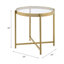 Eccles Glass Top Cross Legs End Table