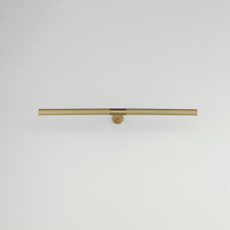Demontrey Single Light Aluminum Dimmable LED Armed Sconce, 4.5" H x 23" W x 8.75" D, Gold/White