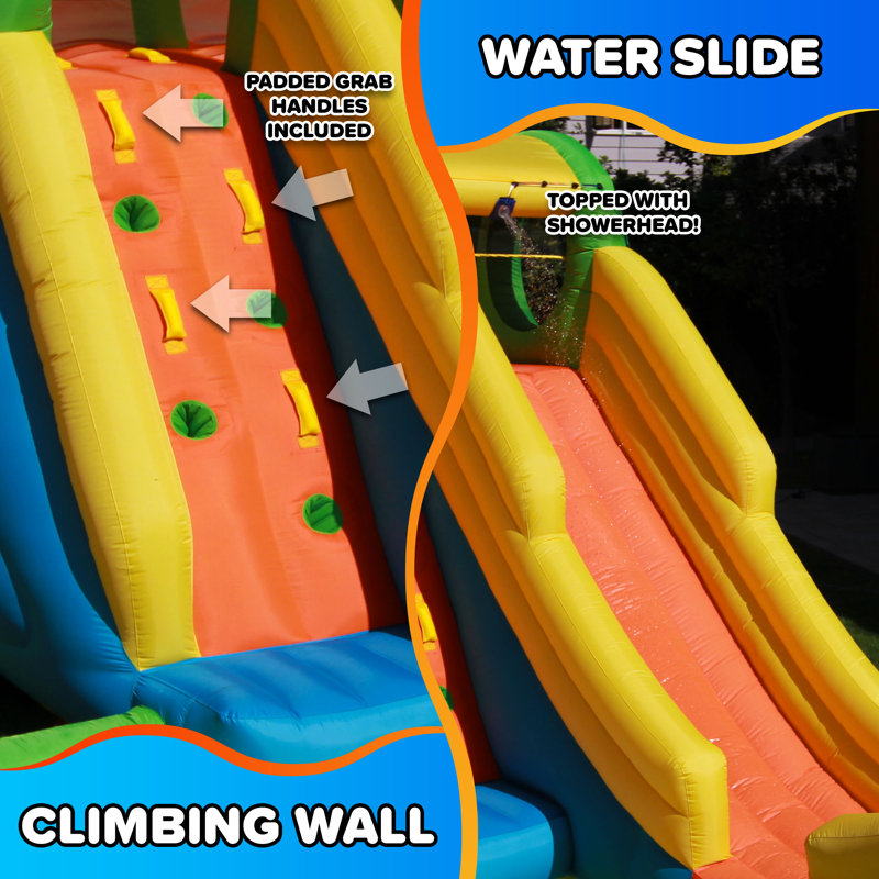 Sportspower™ Half Pipe 17' Inflatable Water Slide with Basketball Hoop, Heavy Duty, Backyard Summer Fun, Ages 3-12, Lifetime Warranty on Included Blower