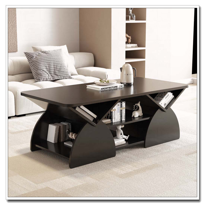 Table basse rectangulaire pour le salon, Noir