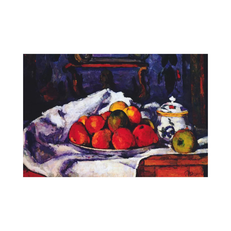 Still Life Bowl Of Apples by Paul Cezanne - Wrapped Canvas Painting, 20.32 cm H x 30.48 cm W