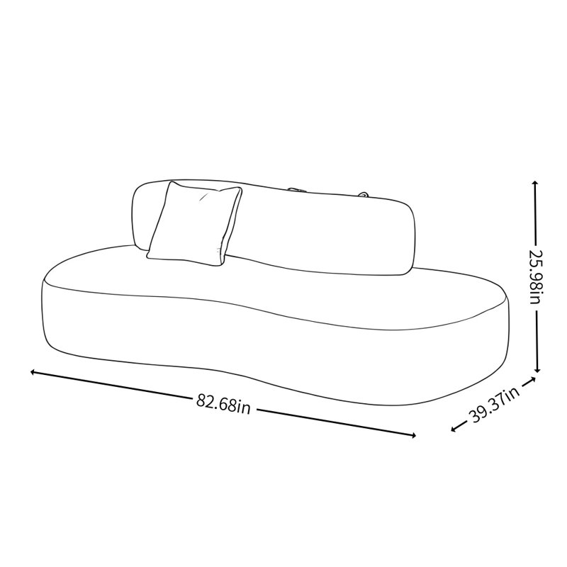Simple Creative Double-sided Curved Sofa, Off-White
