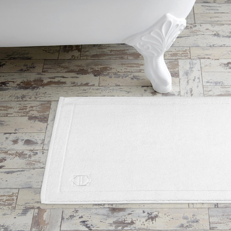 100% Cotton Rectangle Bath Mat, Single- 160" L x 63" W, White