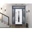 Porte avant en acier pré-suspendue à l'avant / deux en graphite gris 5755/2 fenêtres extérieures latérales et supérieures / inserts en acier inoxydable peints simples modernes - l 14 + 36 + 14 po x H 80 + 16 po - Ouverture à droite-111445026-111445027