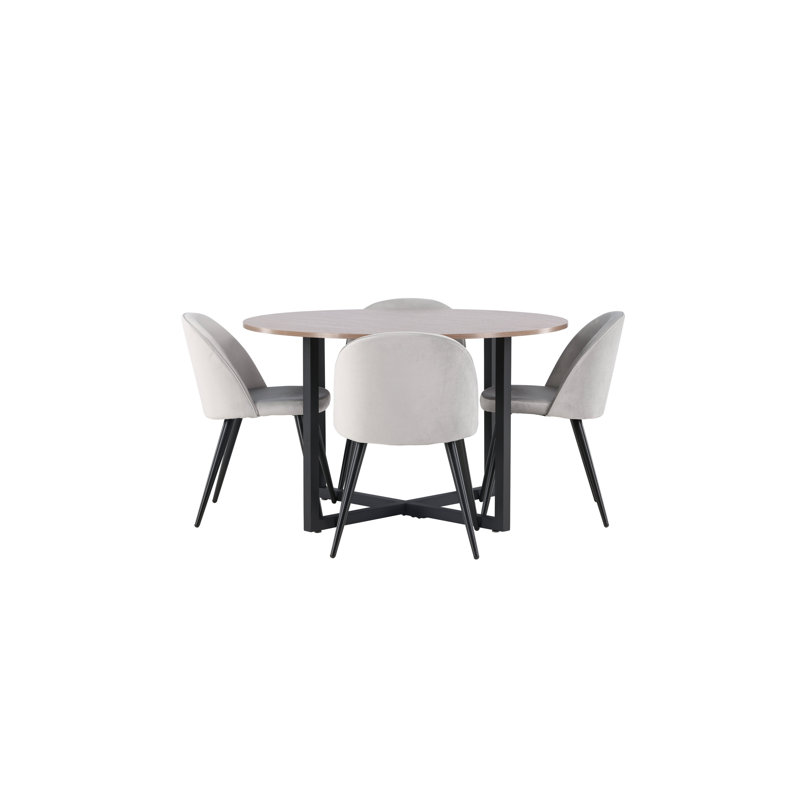 Amher 4 - Person Dining Set, Grey, Grey