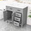 Meuble-lavabo autoportant avec lavabo en céramique, armoire de rangement et 3 tiroirs-142275081