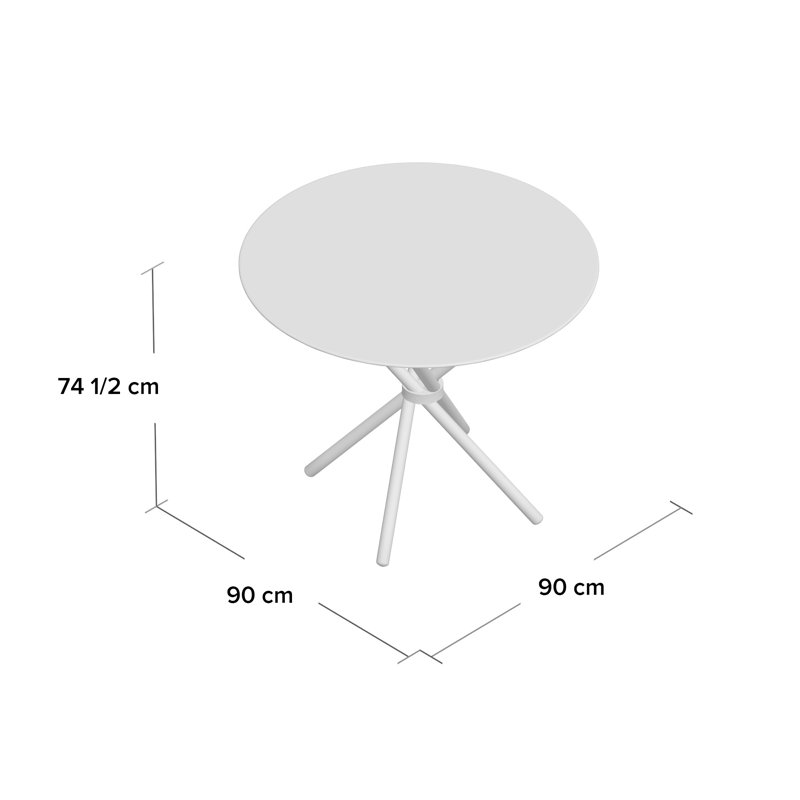Casa Round Dining Table, Chrome, Clear