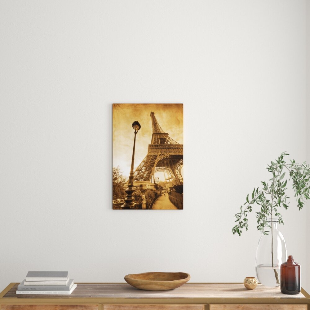 Leinwandbild ,,Pariser Eifelturm Retro", Grafikdruck