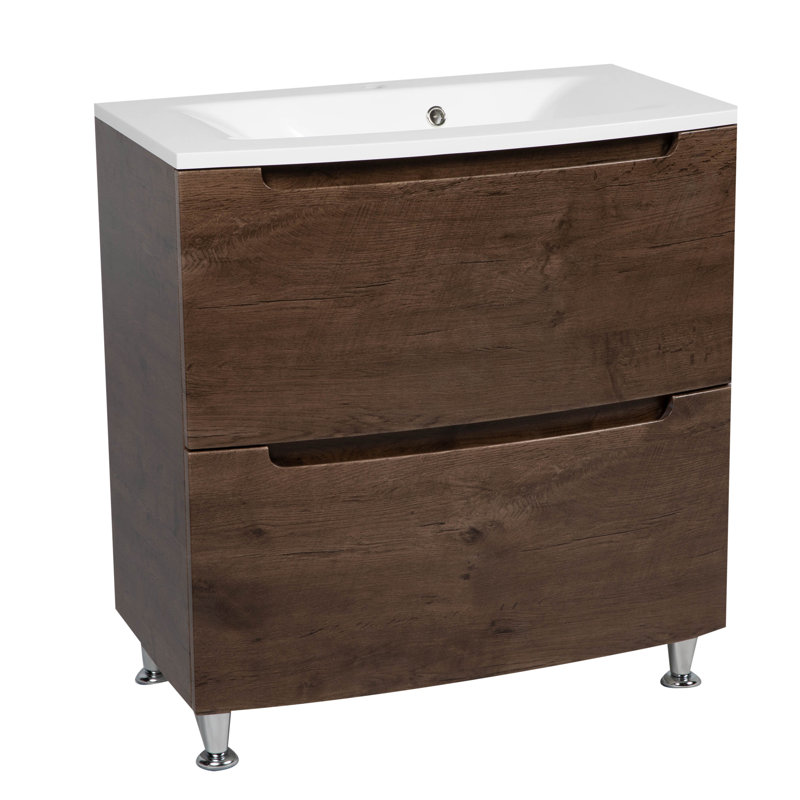 Meuble-lavabo mural moderne avec lavabo | MDF-40 + 12R-Diamond Collection non-toxique et ignifuge 32 po, Bois de rose