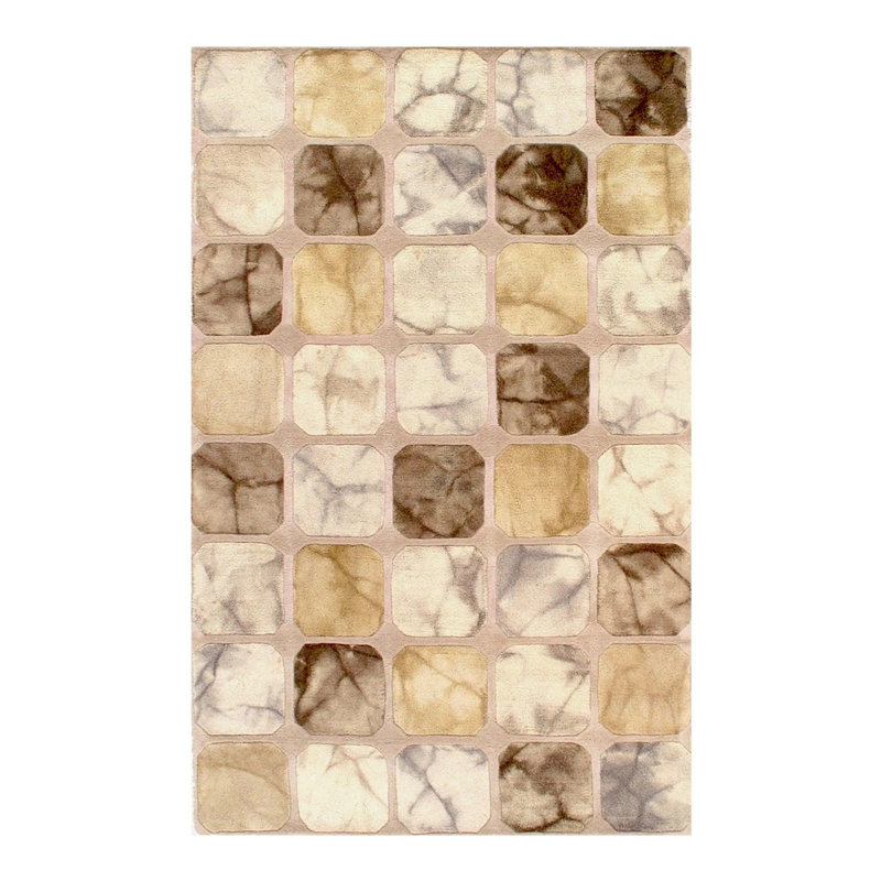 Hand Woven Cotton and Wool Geometric Area Rug