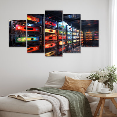 Retro Future Melodic Beats I - Cassette Tapes Multipanel Wall Art