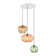  VetroMix  3 - Light Contemporary Vintage Cluster White Pendant Light with Colored Glass Shades