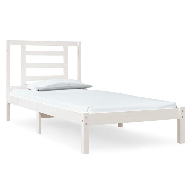 Jhovanny Solid Wood Bed, Small Single (90 x 200 cm), white