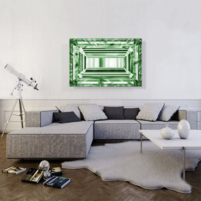 «Green Emerald Cut Diamond Jewel», impression sur toile tendue
