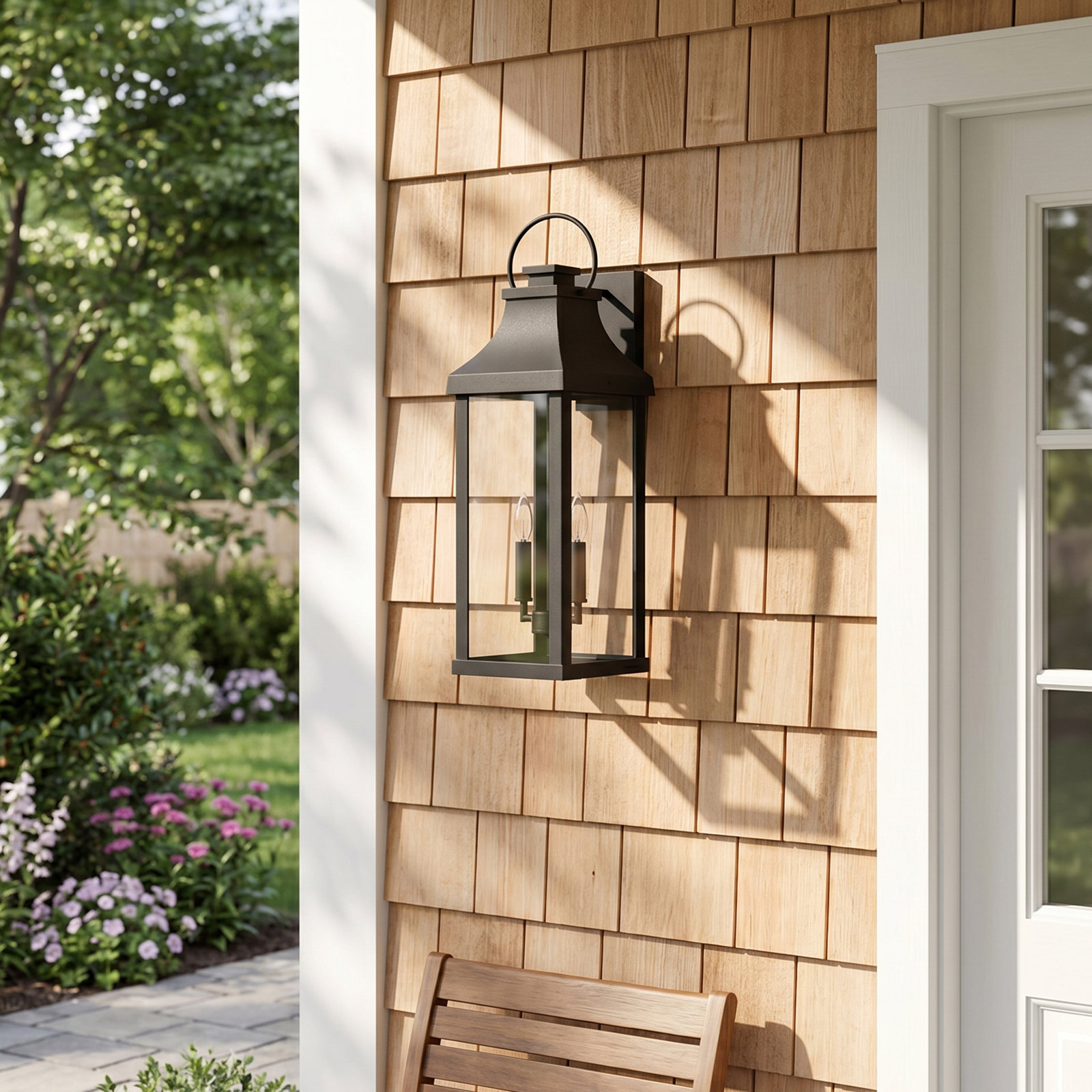 Caden 3 Light Outdoor Wall Light, Black