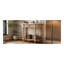 Console étroite avec coin incurvé, table de hall d'entrée rétro avec tiroir supérieur et tablette ouverte, tables de console de canapé pour le hall d'entrée, le couloir et le salon (beige et blanc)-1315706082-1315706083