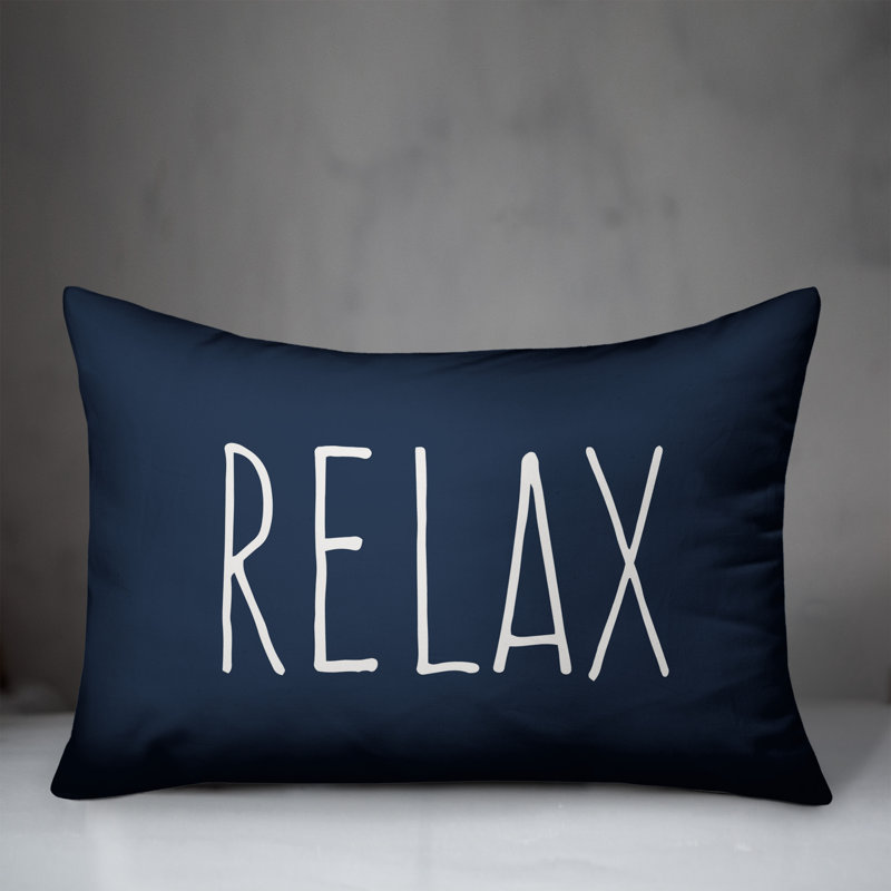  Housse et insert pour oreiller rectangulaire Relax, Bleu marine