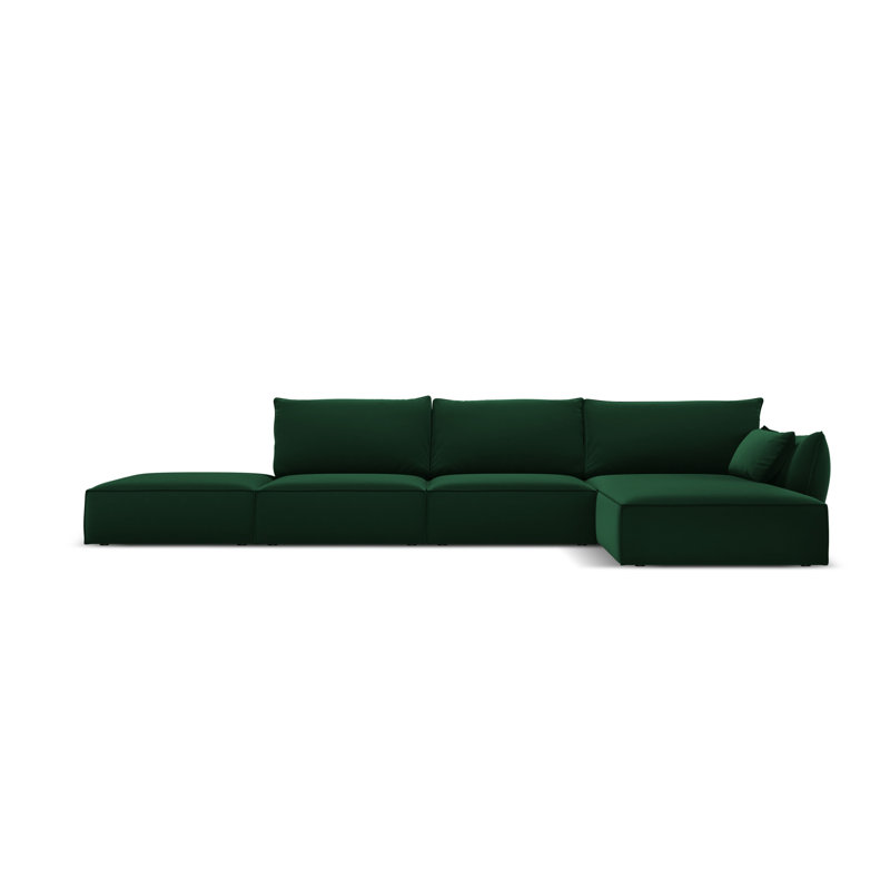 Alexsandro 5 Seater Corner Sofa , Right Hand Facing, Green
