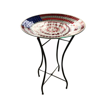 Ballwin Glass Mosaic Birdbath