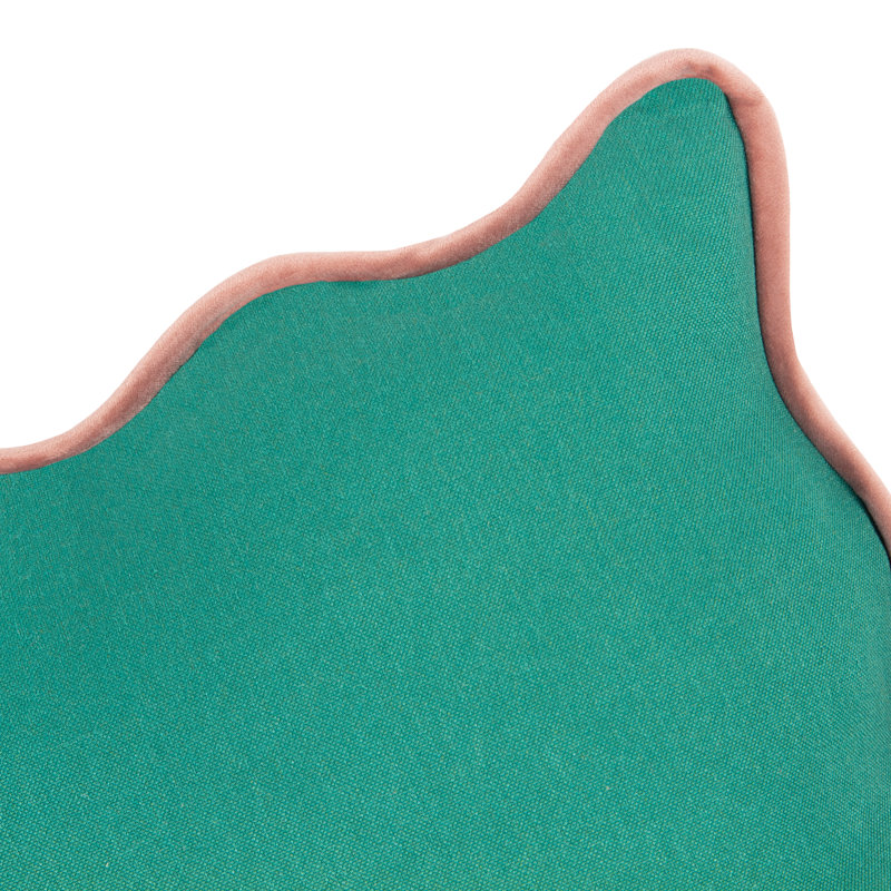 Square Throw Cushion, Green/Pink