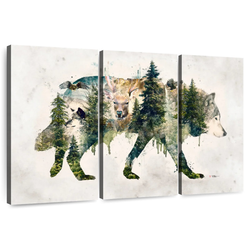 Brampt Walk With Wolves, 36" H x 57" W