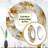 Gold And White  Royal Flower Garden Serenity - damask  Mirror, Gold Round Unique Wall Mirror, Printed Metal Art-99624391
