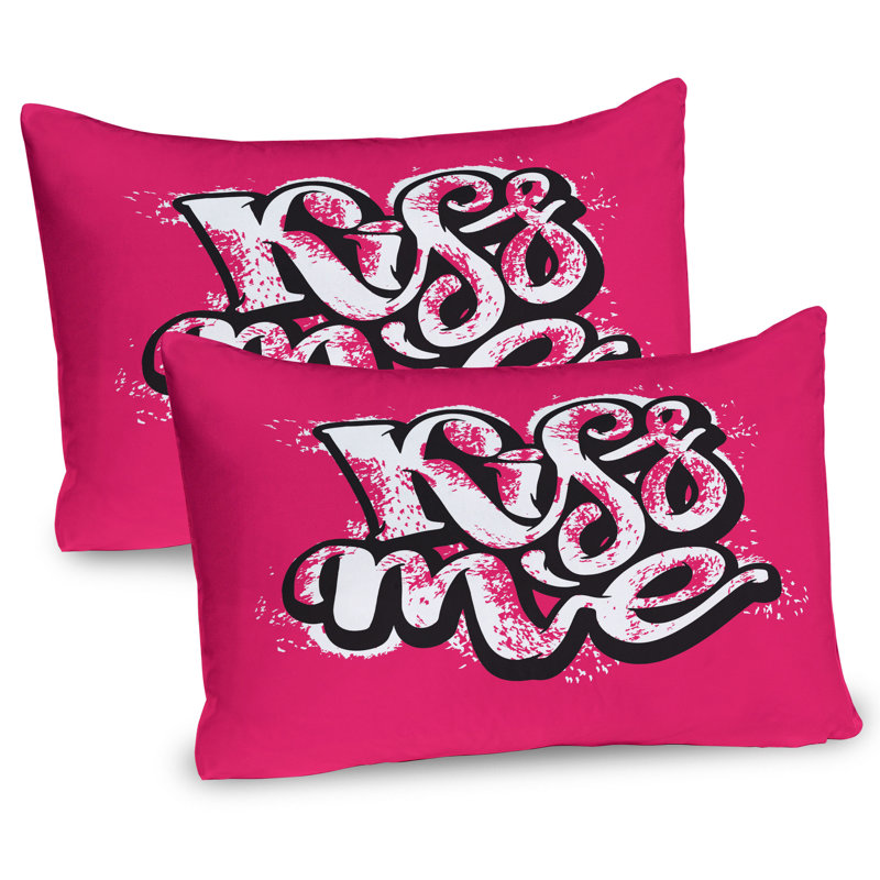 Ensemble de 2 taies décoratives Ambesonne Kiss Me, H 20 po x l 36 po
