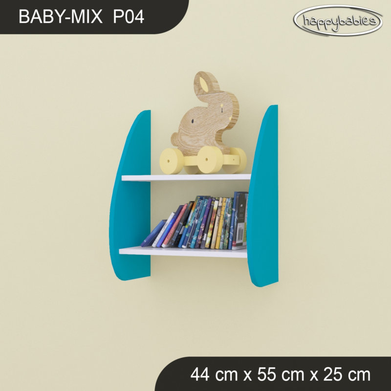 2 Piece Industrial Pipe Shelves, White/Blue, 55cm H x 44cm W x 25cm D