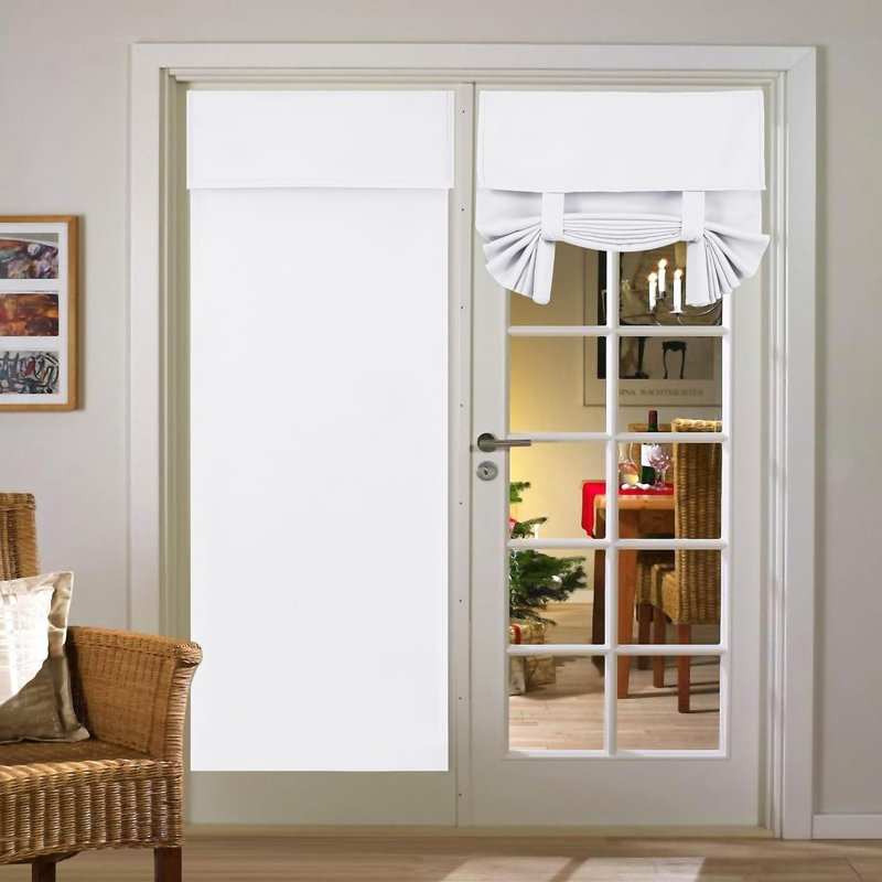Oyannax Blackout Curtain Panel Pair,  White, 26" W x 66" L
