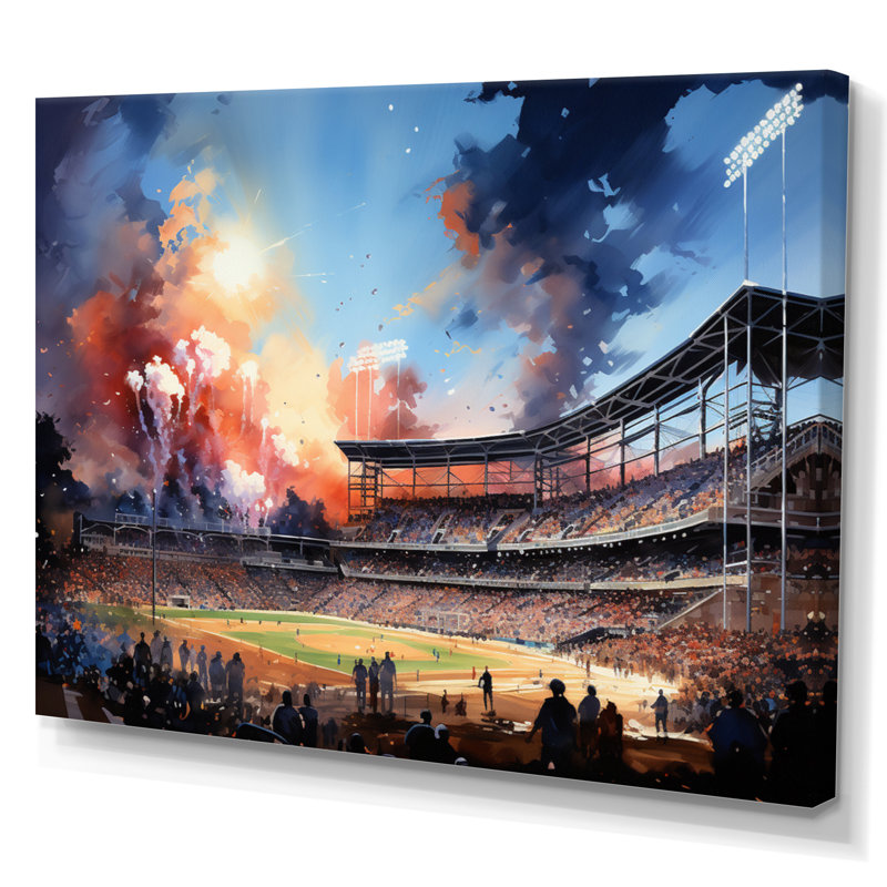«Sport Stadium In Spotlight III», reproduction sur toile, H 24 po x l 32 po x P 1 po, Toile tendue