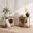 End Table, Sofa Side Table with Scratching Posts and Cat Bed