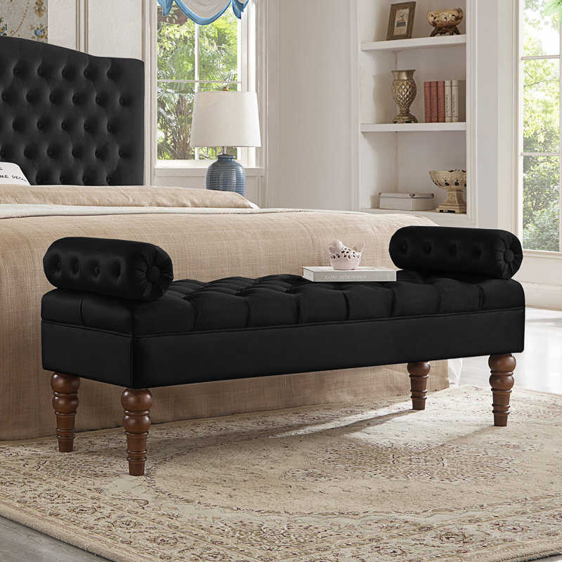 Banc rembourré 51,48 po, Noir