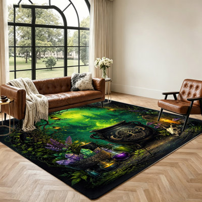 Tapis chaudron Mystical Forest, décoration de maison de sorcière, jardin enchanté, salon bohémien, chambre à coucher fantastique, décoration artistique unique