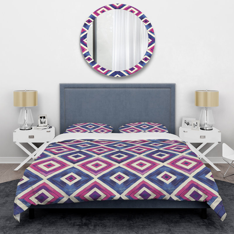 Ensemble de housse de couette Modern Bright Bright Modern Geo II, Housse de couette très grand et 2 très grandes t