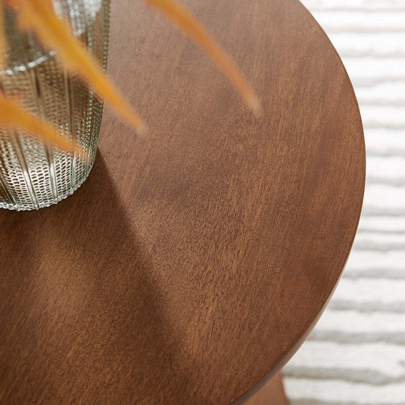 Modway Lina Solid Wood Pedestal End Table, Brown