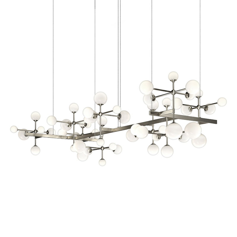 Nebula Satin Nickel 19-Light LED Sphere Chandelier
