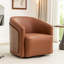 Fauteuil demi-tonneau pivotant en similicuir Delwood-1251969344