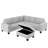 Sectional Corner Sofa L-Shape Couch Space Saving With Storage Ottoman & Cup Holders Design For Large Space Dorm Apartment-926361445